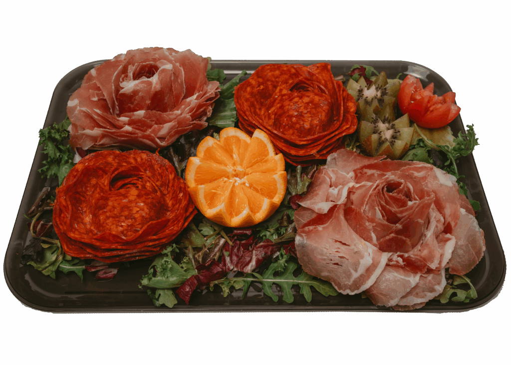 serveringsfat me salami og spekeskinke